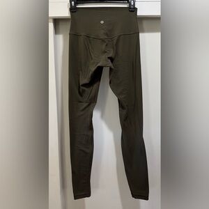 LULULEMON Align Leggings in Olive Green, Size 6, 28” inseam